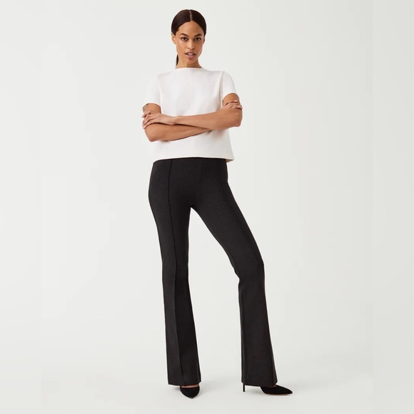 💎 Spanx 20252 The Perfect Pant, Hi-Rise Flare - Charcoal Heather - Picture 1 of 6